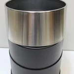 Корзина для мусора 11л, черный+хром, 220х270мм_