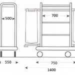 Тележка для горничной, 2х110л, 55х140х110см, арт. ТГ11.21_